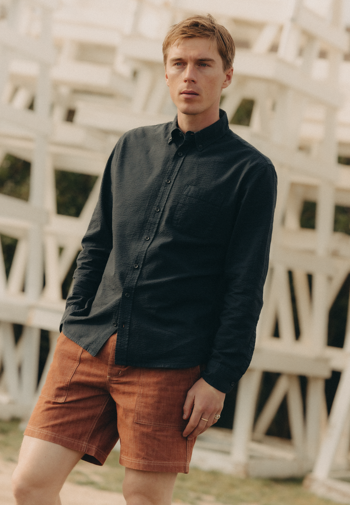 The Breakwater Short in Brick Chambray