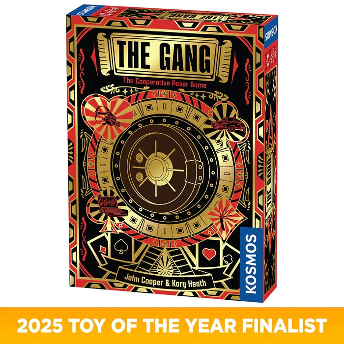 Board game box for 'The Gang' by Kosmos with decorative design and '2025 Toy of the Year Finalist' text.