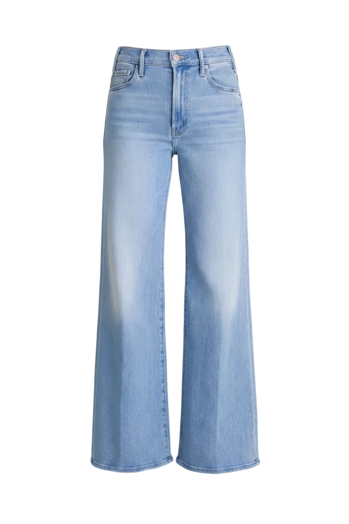 Mother The Hustler Roller Sneak wide-leg jeans in Room Service wash