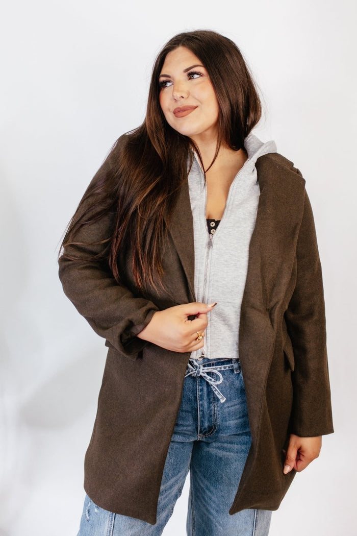 Timeless Tailored Coat In Espresso - Macoma Boutique240 Jackets/Blazers