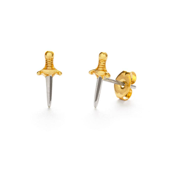 Tiny Dagger Stud Earrings