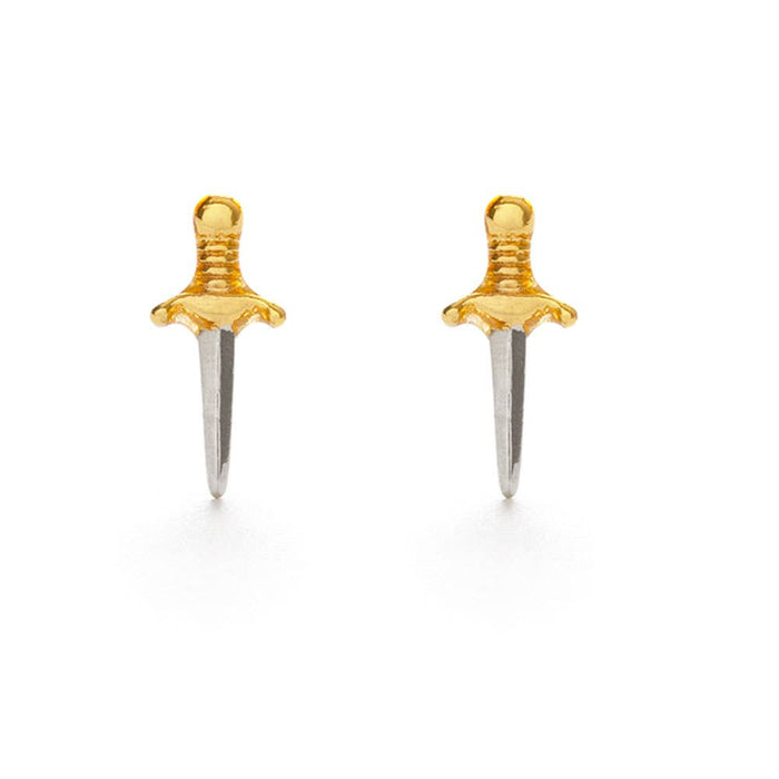 Tiny Dagger Stud Earrings