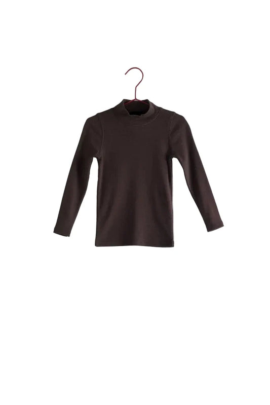 top l/s fitted knit turtleneck - brown