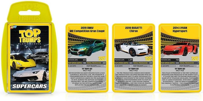 Top Trumps Supercars Portable Educational Card Game