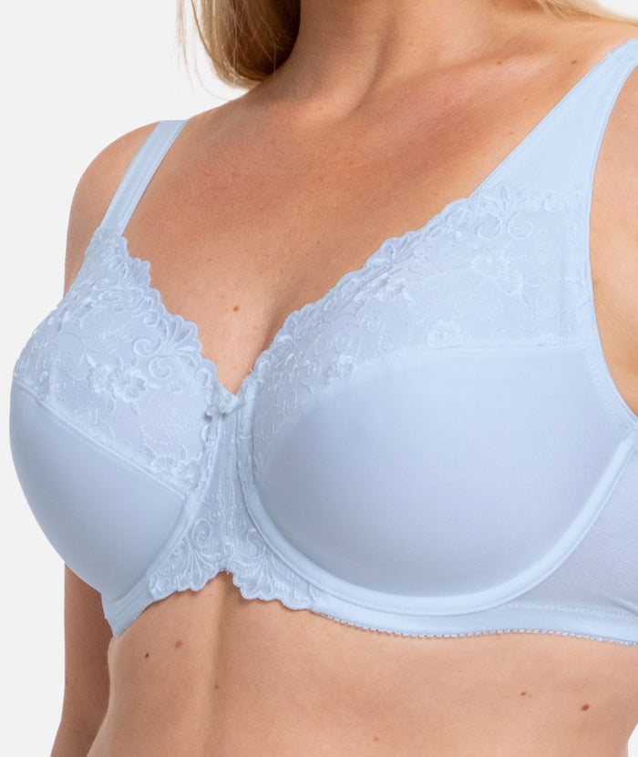 Triumph Embroidered Minimizer Bra - Pure Blue