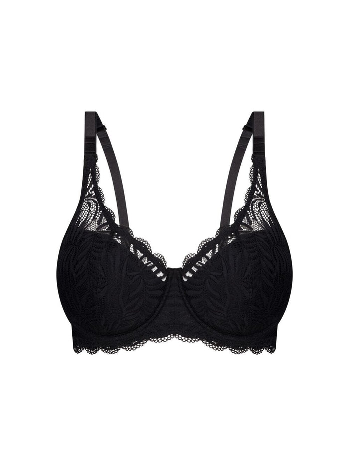 Triumph Essential Lace Underwire Half-Cup Padded Balconette Bra - Black Bras
