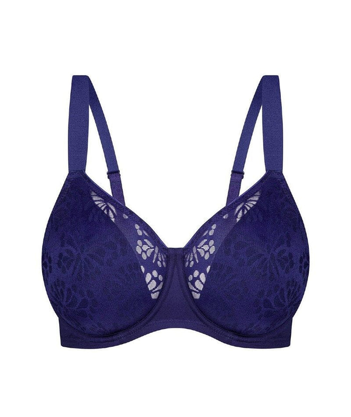 Triumph Lacy Minimizer Bra - True Navy