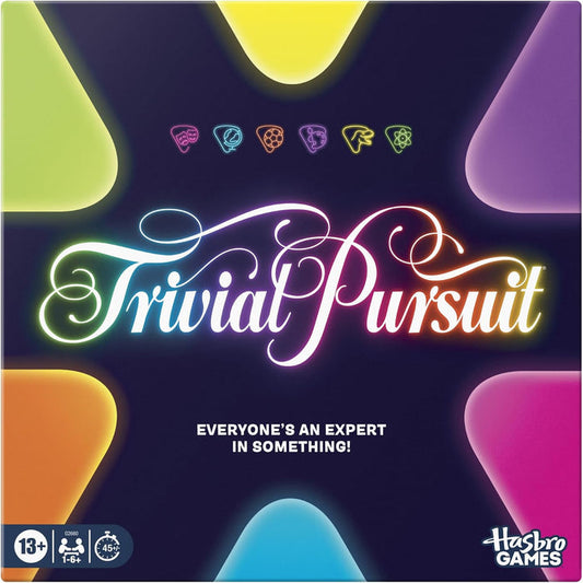 Trivial Pursuit 2026 Edition packaging with colorful designs