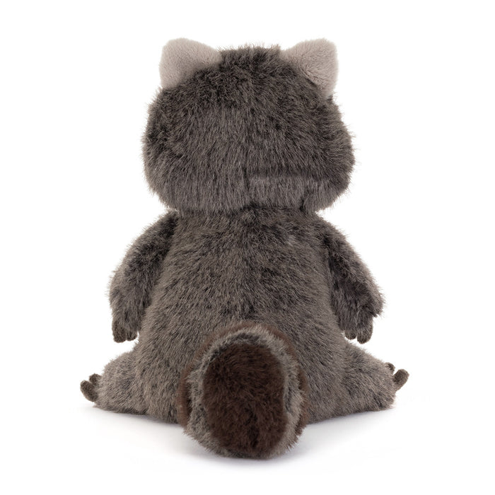 Rear view Jellycat Trixiwoo Raccoon on a white background
