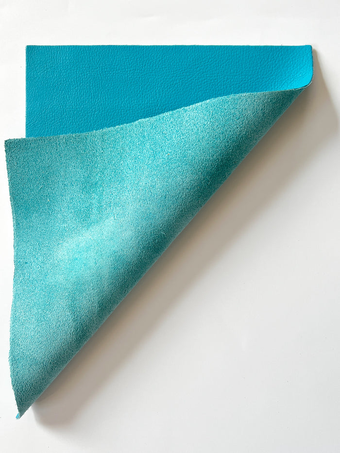 Turquoise Cowhide Leather Sheets, 8.5 × 11 in alternate view showing color and surface finish