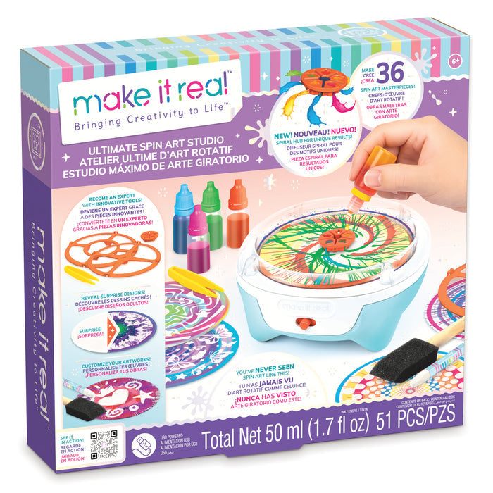 Colorful Ultimate Spin Art packaging on a white background