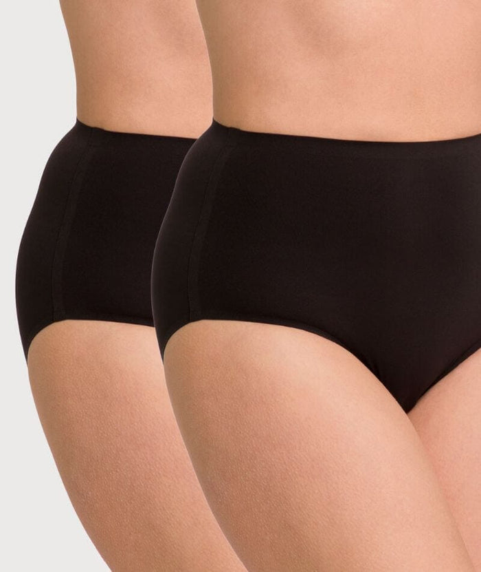 Underbliss Invisibliss No Show Seamless Full Brief 2 pack - Black Knickers