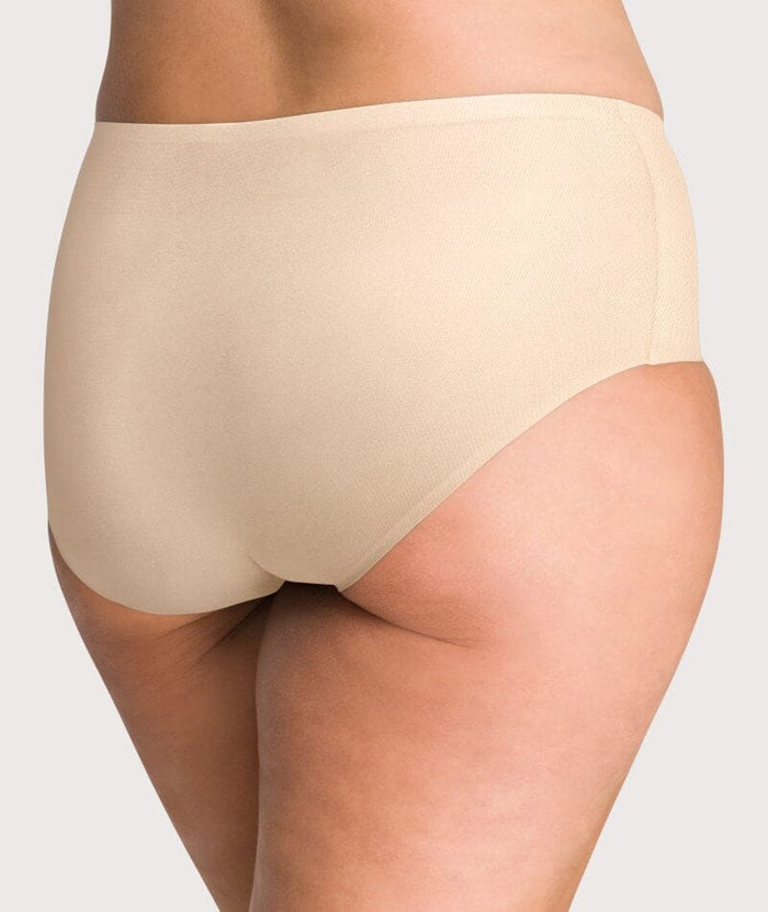 Underbliss Invisibliss No Show Seamless Full Brief 2 pack - Nude/Black Knickers