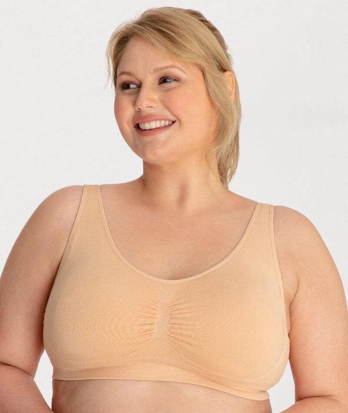 Underbliss Seamless Bamboo Blend Comfort Wire-Free Bra 2 Pack - Frappe Bras