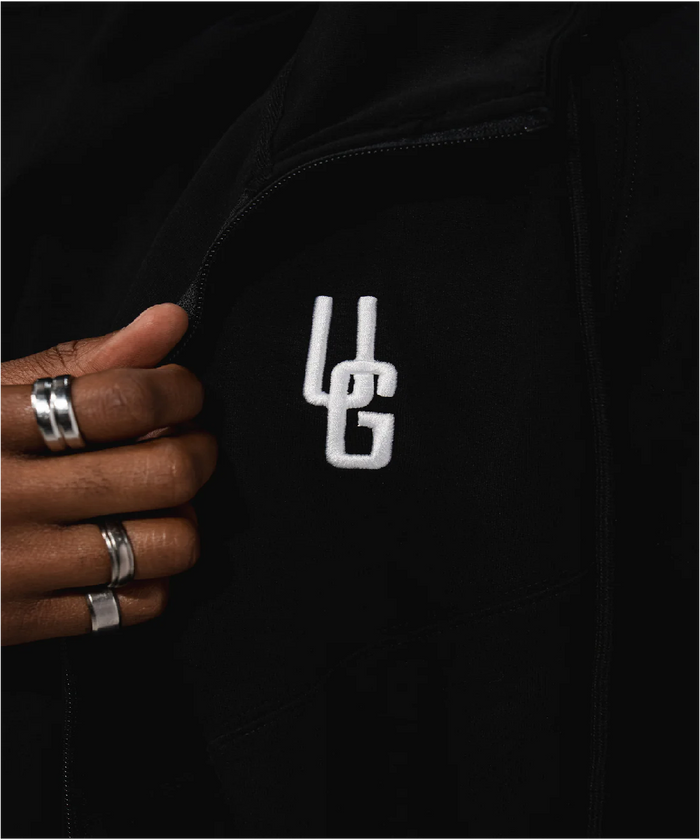 UNDRGROUND 3D Embroidered Zip Up Hoodie (Black)