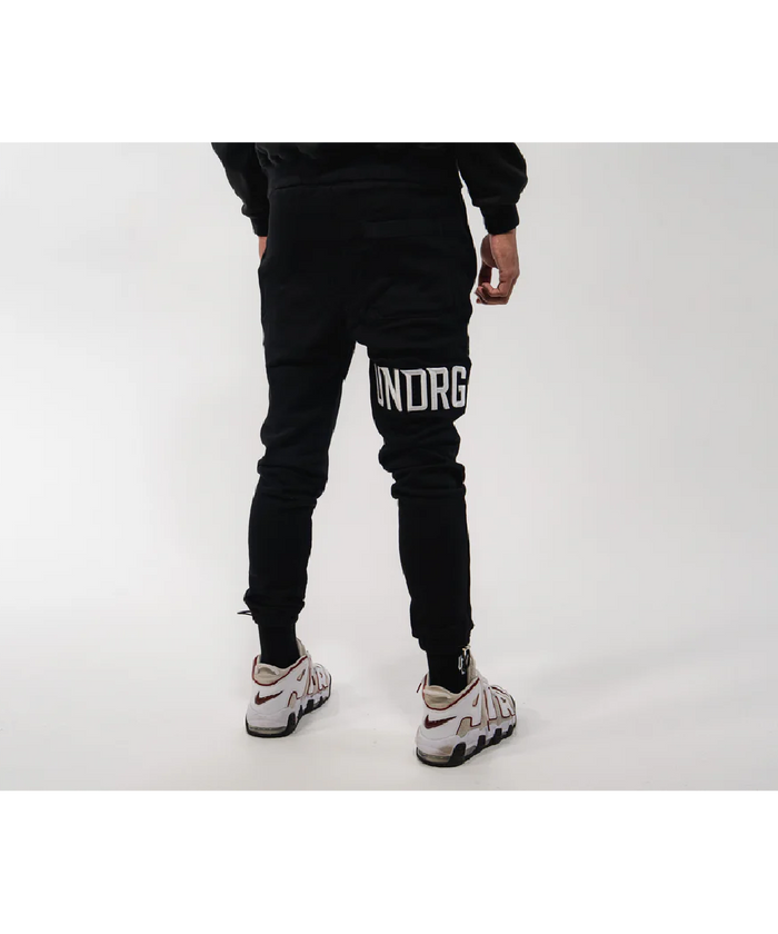 UNDRGROUND Black 3D Embroidered Trackpants