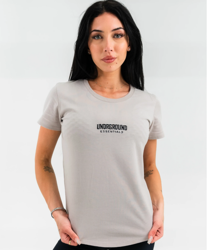 UNDRGROUND Fitted Curved Tee (Taupe/Black)