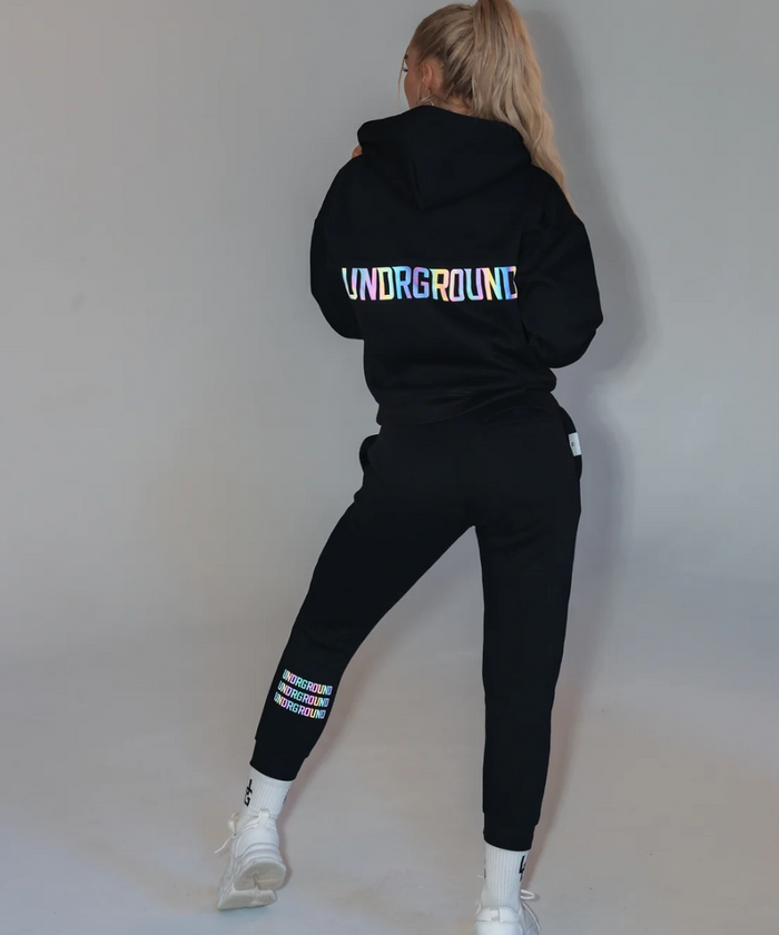 UNDRGROUND Oversized Reflective Hoodie (Black)