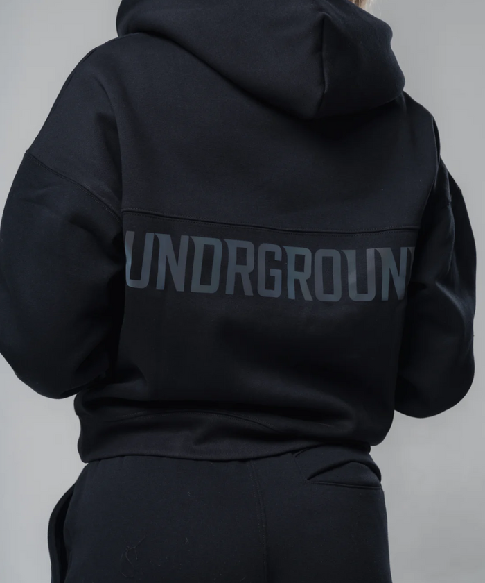 UNDRGROUND Oversized Reflective Hoodie (Black)
