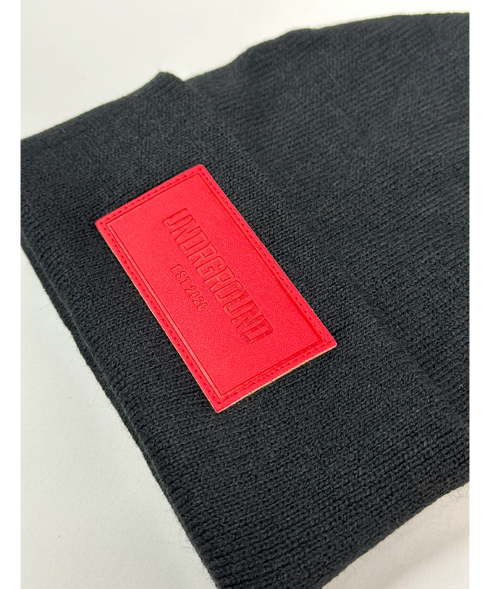 UNDRGROUND Patched Cotton Beanie (Red)