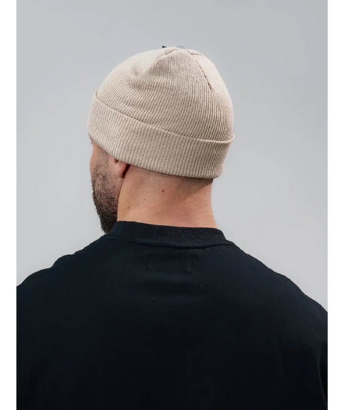 UNDRGROUND Patched Cotton Beanie (Taupe)