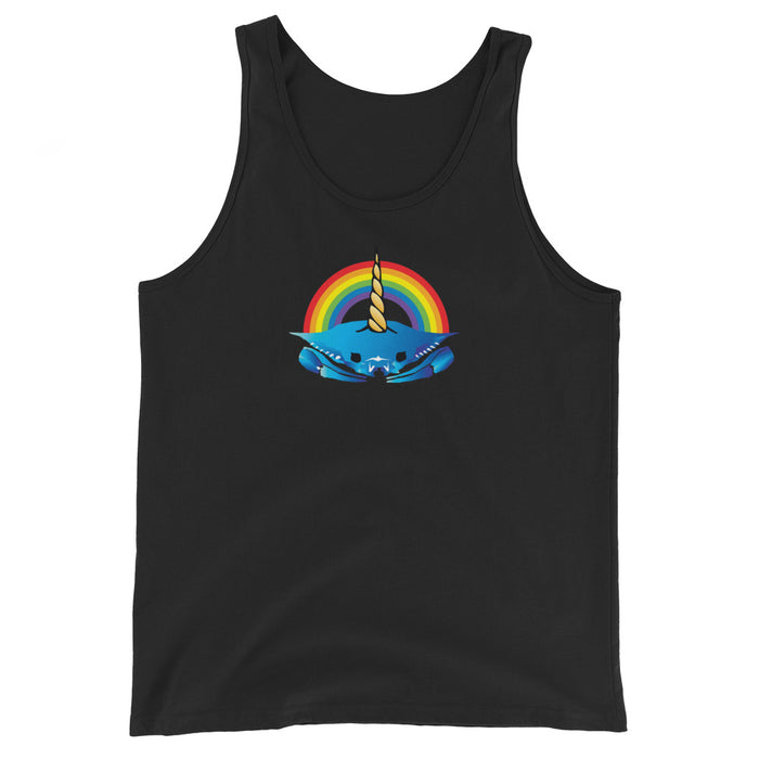 Unicorn Crab w/ Rainbow, Unisex Tank Top