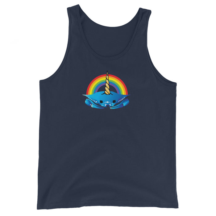 Unicorn Crab w/ Rainbow, Unisex Tank Top