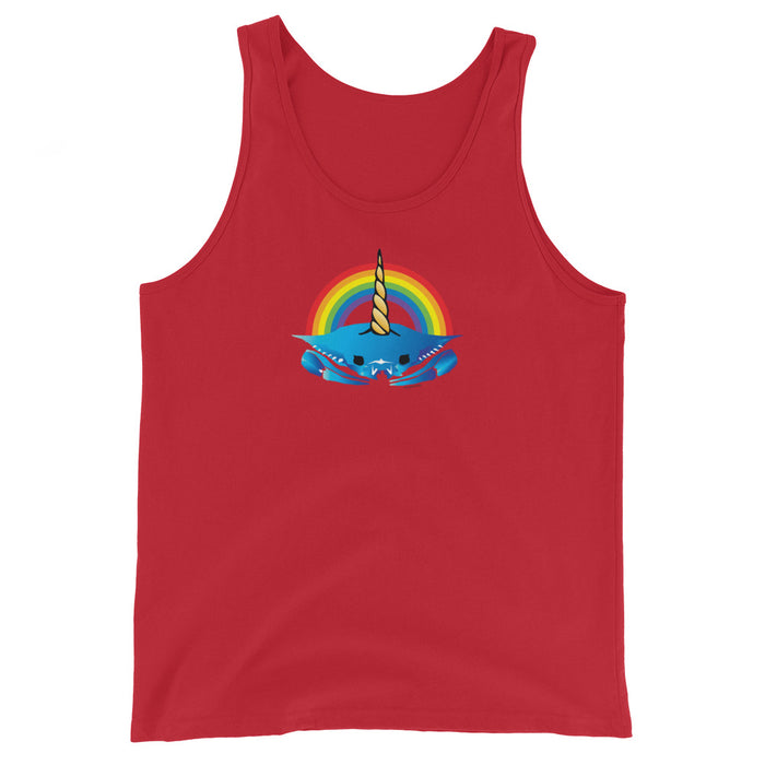 Unicorn Crab w/ Rainbow, Unisex Tank Top