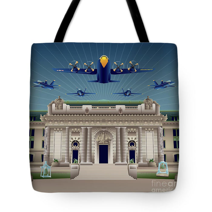 USNA Bancroft Hall Blue Angels Show - Tote Bag