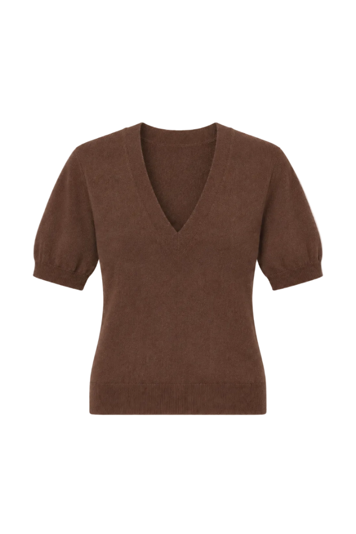 V-Neck Elbow Sleeve Sweater