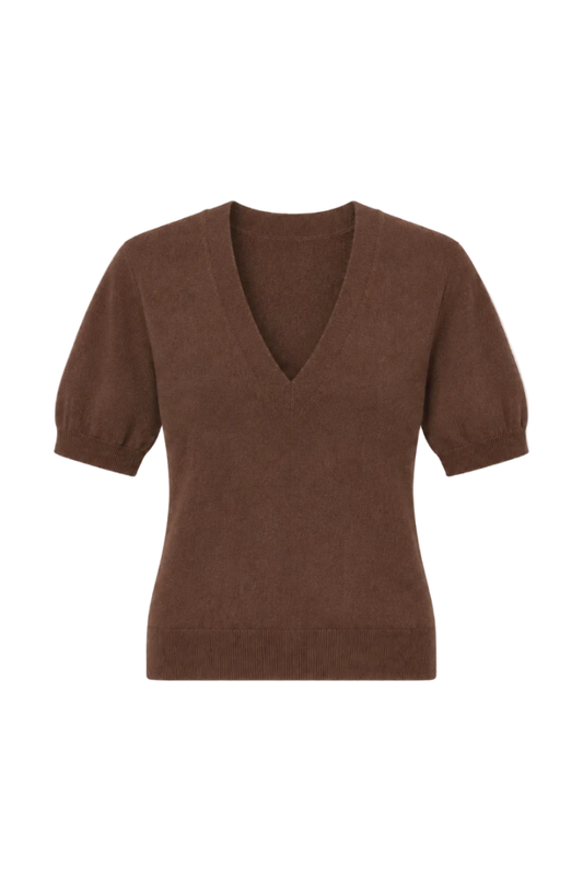 V-Neck Elbow Sleeve Sweater