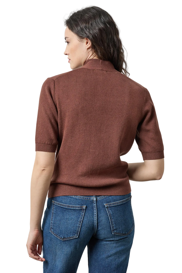 V-Neck Elbow Sleeve Sweater