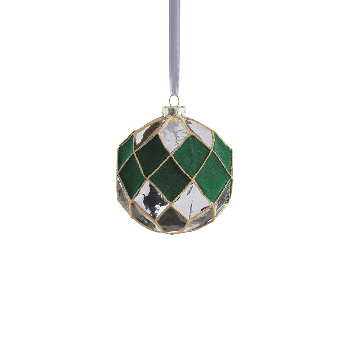 Venetian Verde Glass Ornament - Silver and Green - Ornaments by Carlyle Avenue