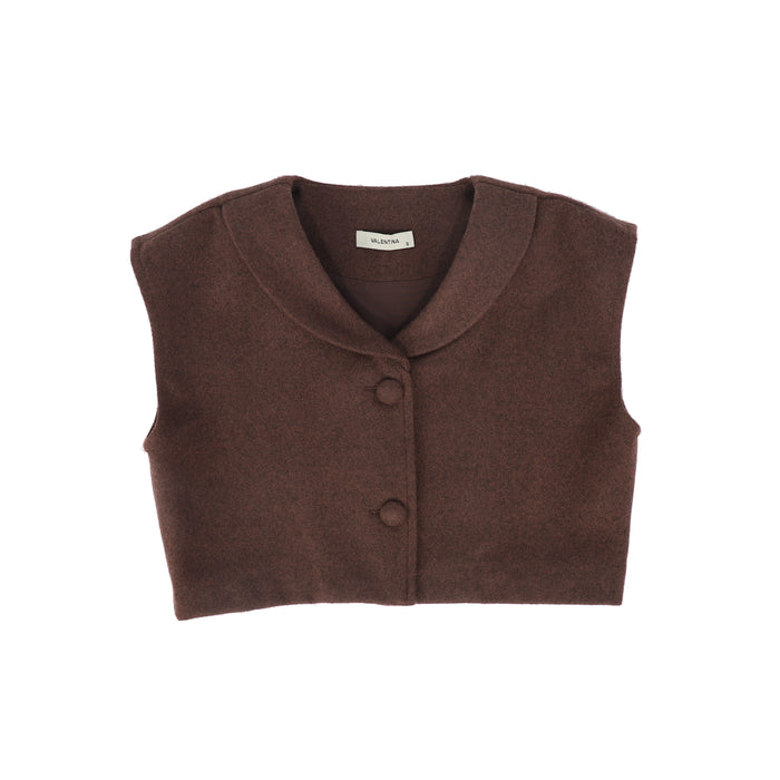 vest wool lapel collared - rust