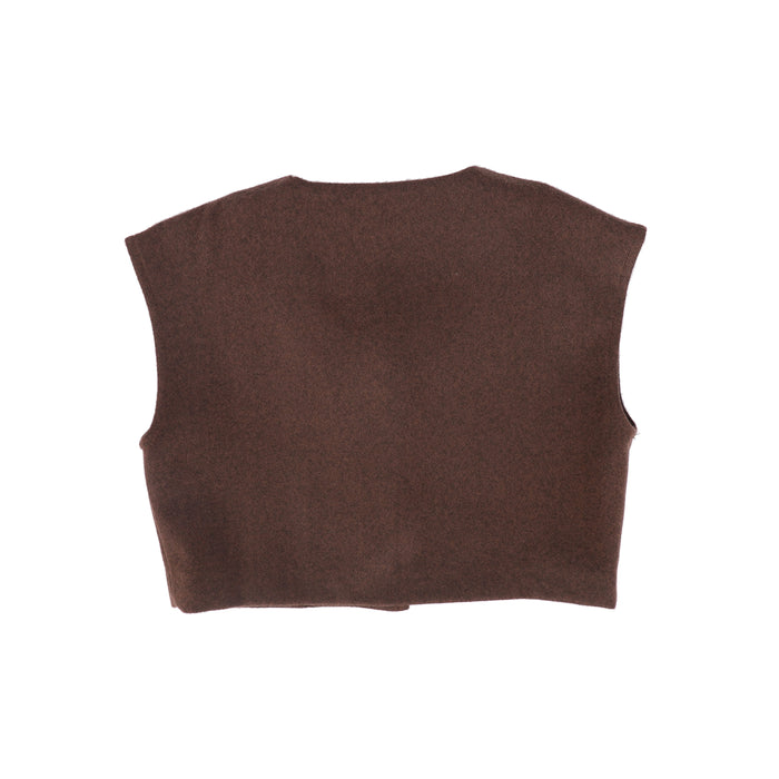 vest wool lapel collared - rust