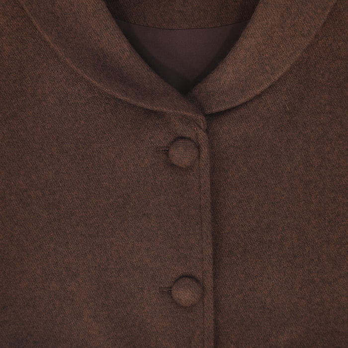 vest wool lapel collared - rust