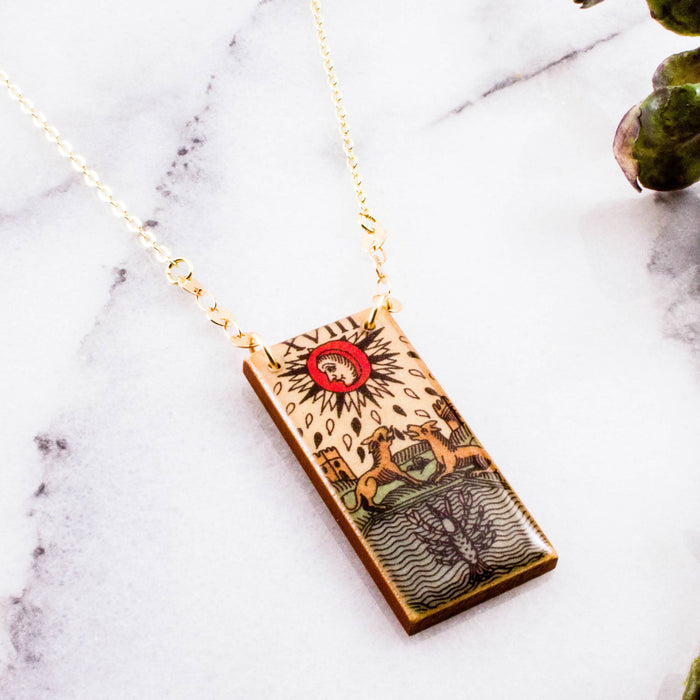 Vintage Italian Tarot Moon Necklace