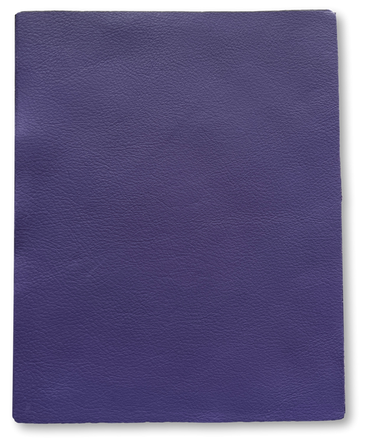 Close-up of Violet Purple Cowhide Sheets, 8.5 × 11 in showing grain, texture, and finish