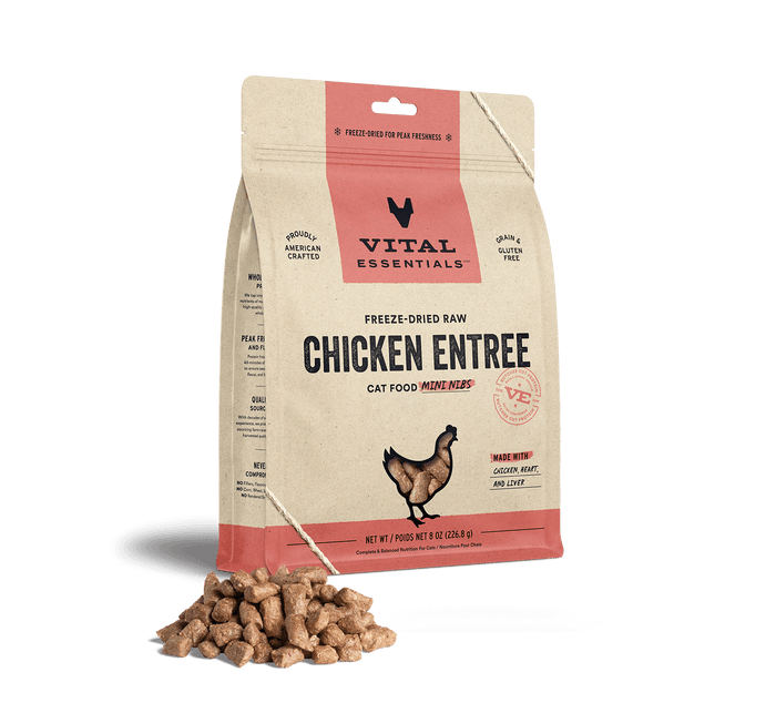 Vital Essentials Cat Freeze-Dried Crunchy Mini Nibs Chicken Cat Food