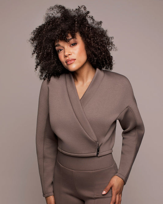 Volta Wrap Jacket - Deep Taupe