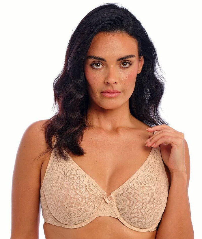Wacoal Halo Lace Moulded Underwire Bra - Nude Bras