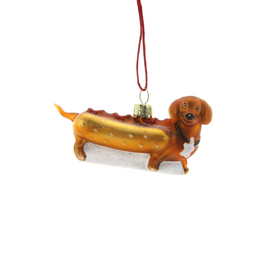 Weiner Pup Hot Dog Ornament - Ornaments by Carlyle Avenue
