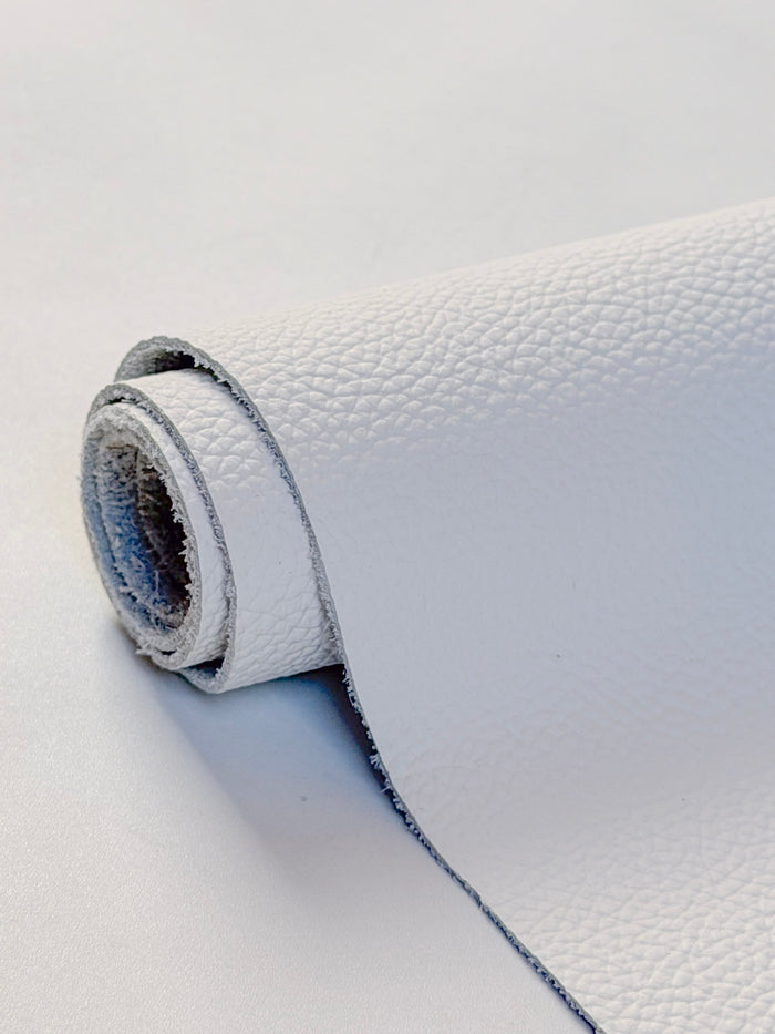 White Upholstery Cowhide, 12 × 24 in alternate view showing color and surface finish