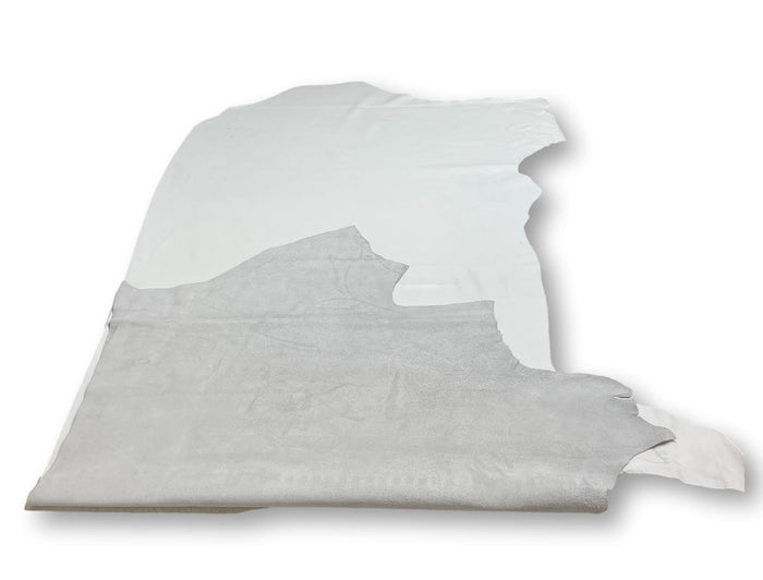 White Full-Aniline Cowhide surface detail showing texture and finish