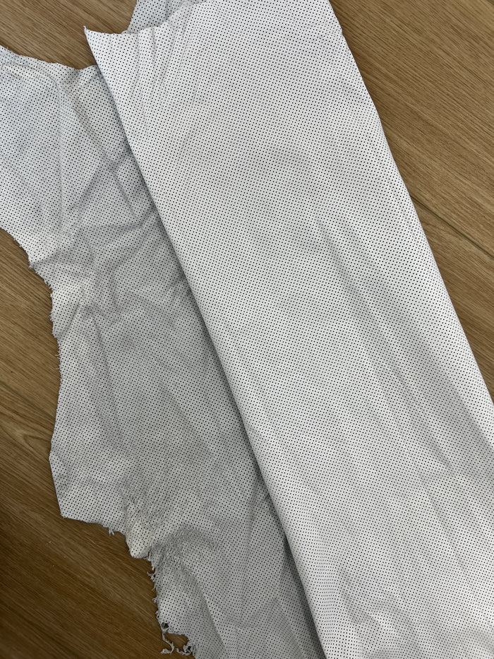 White Perforated Lambskin shown in a full product view