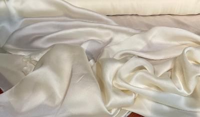 Wide Silk Chiffon Face Satin -Ivory