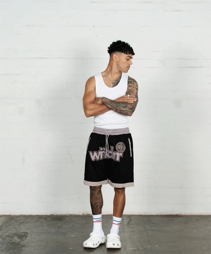 WNDRR Offcut Court Short (Black/Gold)
