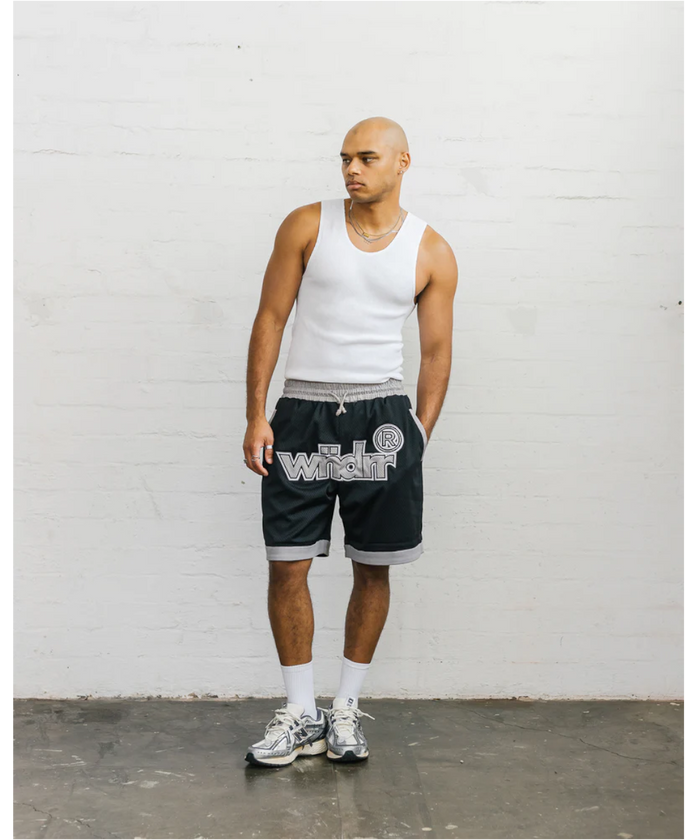 WNDRR Offcut Court Short (Black/Grey)
