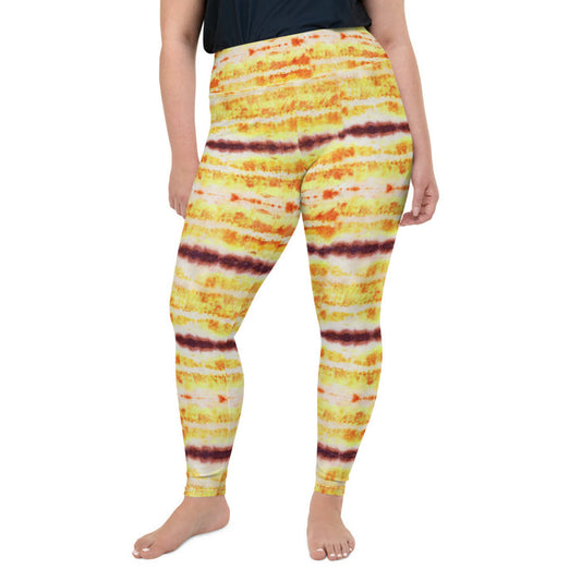 Yellow & Purple Tie Dye Plus Size Leggings - Bloom Seventy Seven