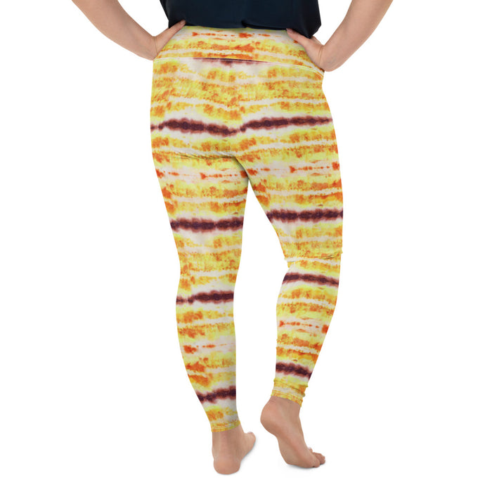 Yellow & Purple Tie Dye Plus Size Leggings - Bloom Seventy Seven